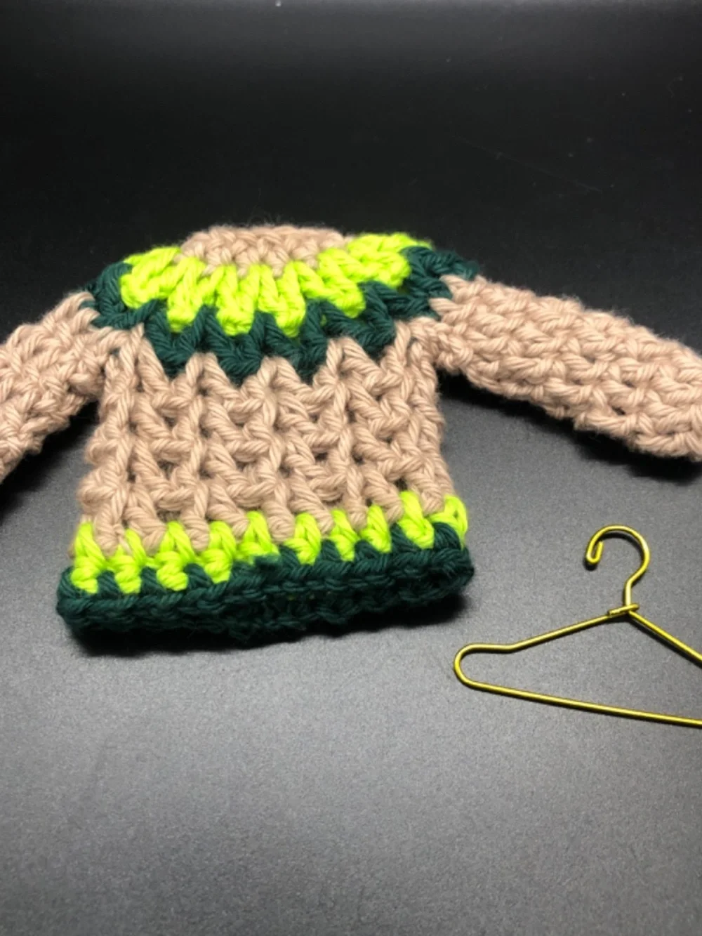 Mini Crochet Sweater Ornament, Gift Tag, Bag Accessory